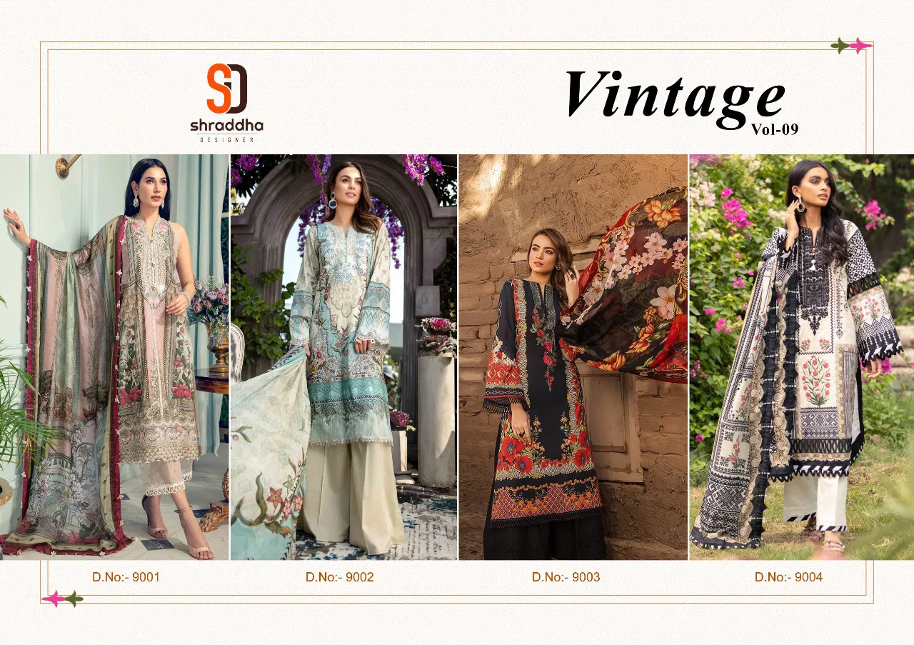 Sharaddha Vintag Vol 9 Casual Wear Wholesale Pakistani Suits
